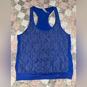 Aeropostale Aerie Sea Blue Lace Racerback Tank Top